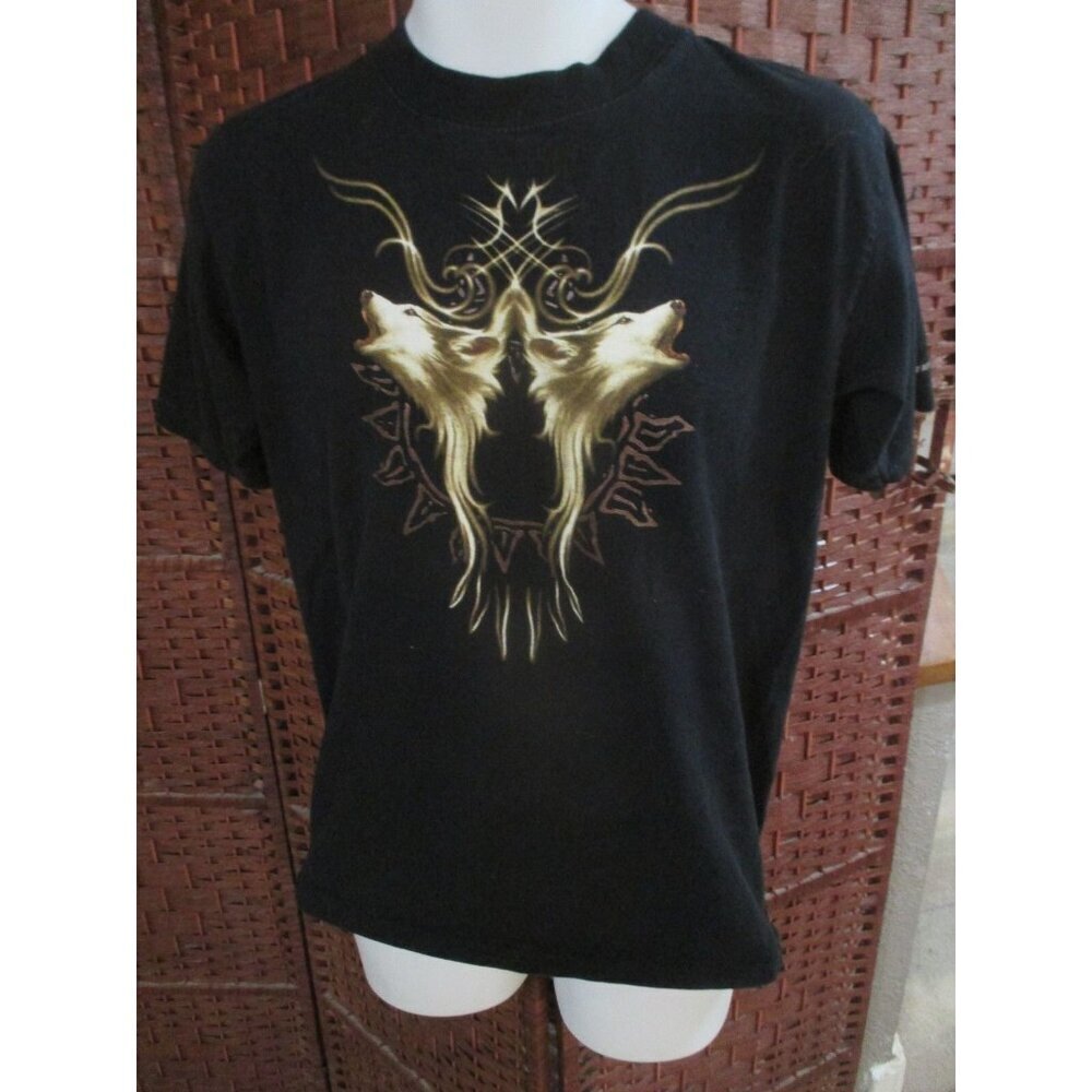 Wolf print T Shirt Native Dreamcatcher Wolves Adult Medium Vintage